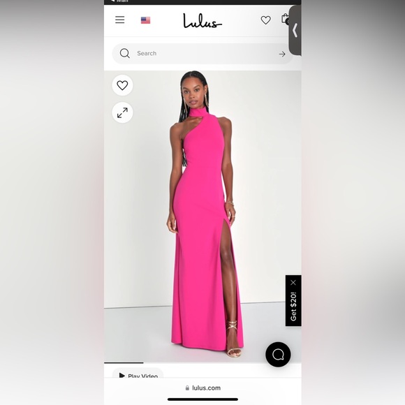 Lulus Dresses & Skirts - Hot pink edgy formal dress with open back